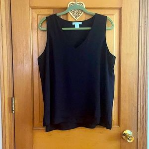 Black layered sleeveless top. NWOT Tabitha Webb